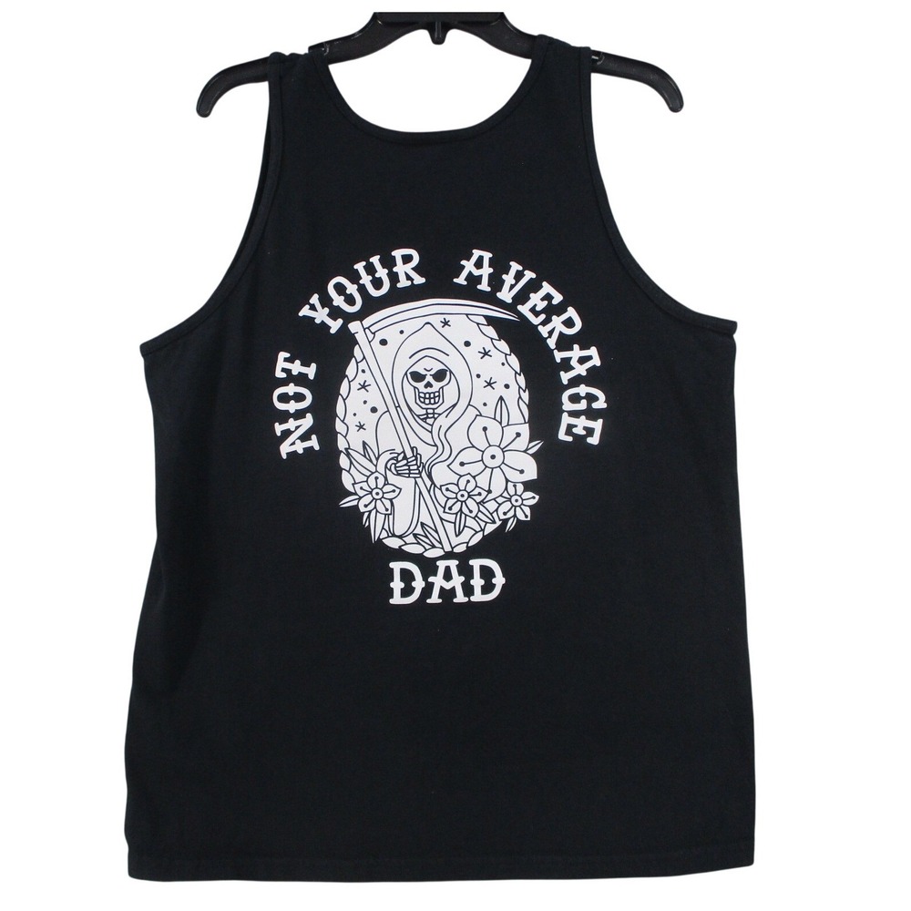 Not Your Average Dad Grim Reaper Graphic Tank Top Mens Black‎ Sleeveless Shirt